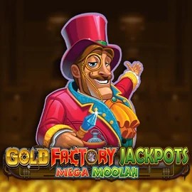Try Gold Factory Jackpots Mega Moolah slot by Aurum Signature Studios on yoyospins.eu – logo image