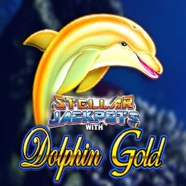 Dolphin Gold with Stellar Jackpots slot visual from Lightning Box Game available on yoyospins.eu